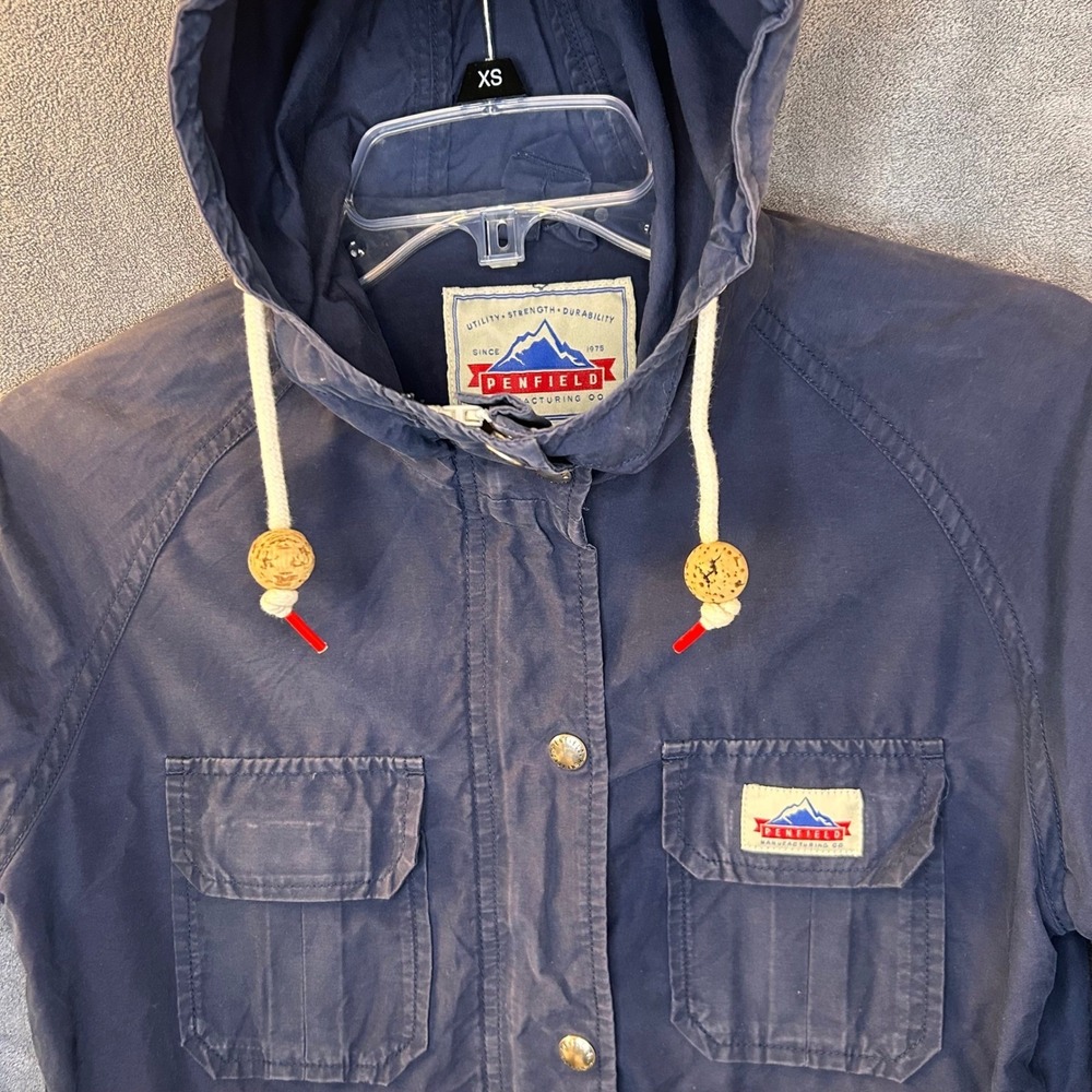 Penfield Womens XS Full Zip Utility Strength Lightweight Navy Blue Hooded Jacket - Picture 1 of 16